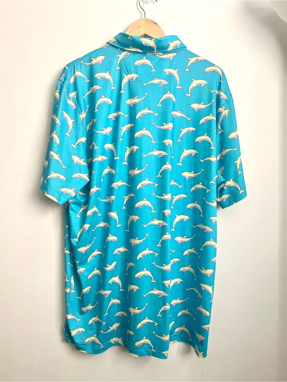 Chubbies The Flying Dolphins Performance Golf Polo Shirt Teal Blue Men XXL - Picture 3 of 9